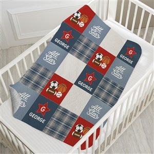 All-Star Sports Baby Personalized 30x40 Quilted Baby Blanket - 30425-SQ