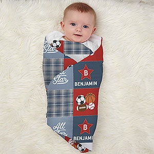 All-Star Sports Baby Personalized Receiving Blanket - 30829