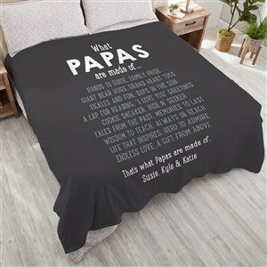 What Grandpas Are Made Of Personalized 90x90 Plush Queen Fleece Blanket - 30907-QU