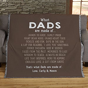 What Dads Are Made Of  Personalized 56x60 Woven Throw - 30908-A