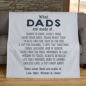 What Dads Are Made Of Personalized 50x60 Sweatshirt Blanket - 30908-SW