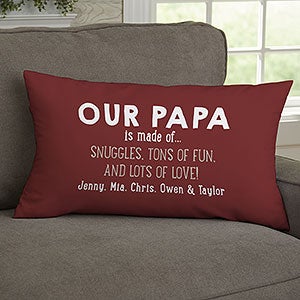 What Grandpas Are Made Of Personalized Lumbar Velvet Throw Pillow - 30909-LBV