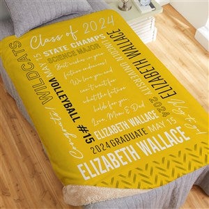 All About The Grad Personalized Graduation 50x60 Sherpa Blanket - 30911-S