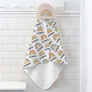 Boho Rainbow Personalized Baby Hooded Bath Towel - 30946