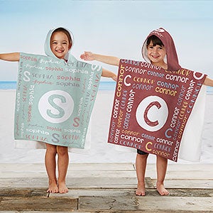 Youthful Name Personalized Kids Poncho Beach & Pool Towel - 30982