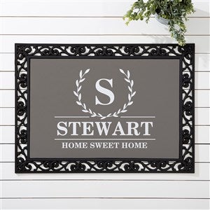 Laurel Wreath Personalized Monogram Doormat- 18x27 - 31282