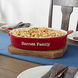 Personalized Classic Oval Baking Dish - Red - 31333R-O
