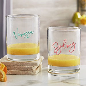 Trendy Script Name Personalized 14 oz. Short Drinking Glass - 31395-S