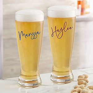 Trendy Script Name Personalized Printed 23oz. Pilsner Glass - 31396-P