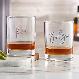 Trendy Script Name Personalized Whiskey Glass - 31397