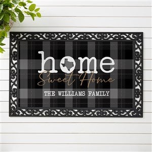 Home Sweet Home Personalized Plaid State Doormat- 20x35 - 31457-M