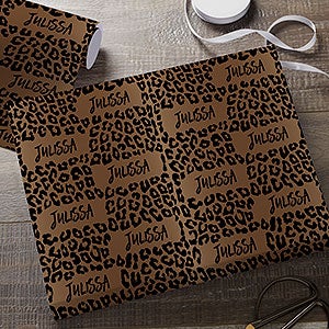 Leopard Print Personalized Wrapping Paper Roll - 18ft Roll - 31559-L