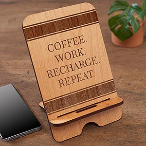 Create Your Own Personalized Wooden Phone Stand- Natural - 31611-N