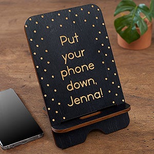 Create Your Own Personalized Wooden Phone Stand- Black Poplar - 31611-BLK