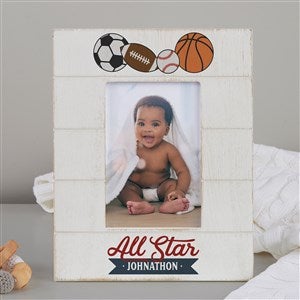 Sports Personalized Baby Shiplap Frame- 5x7 Horizontal - 31634-5x7H