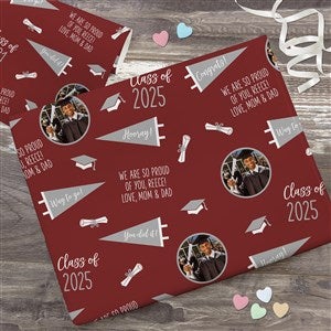 Graduation Pennant Personalized Photo Wrapping Paper Roll - 18ft Roll - 31792-L