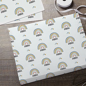 Boho Rainbow Personalized Baby Wrapping Paper Sheets - Set of 3 - 31797-S