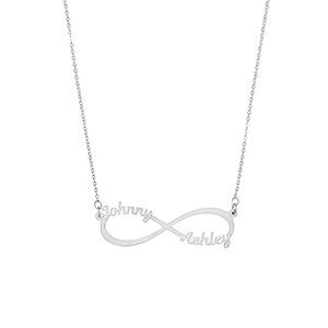 Infinity Name Custom Sterling Silver Necklace - 2 Names - 31861D-2SS