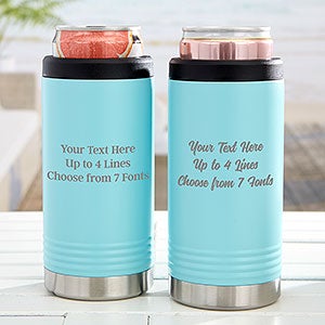 Any Message Personalized Stainless Insulated Slim Can Holder- Teal - 31887-T