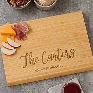 Seasonally Script Personalized Bamboo Charcuterie Board- 14x18 - 31951-L