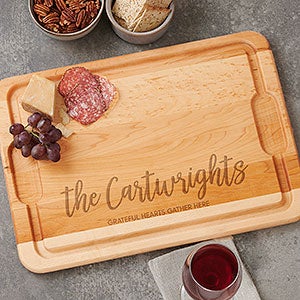 Seasonally Script Personalized Maple Cutting Board - 12x17 - 31952