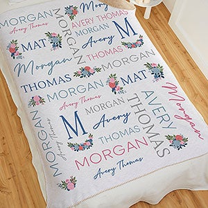 Blooming Baby Girl Personalized 60x80 Sherpa Blanket - 31963-SL