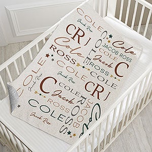 Star Struck Baby Boy Personalized 30x40 Quilted Blanket - 31966-QQ