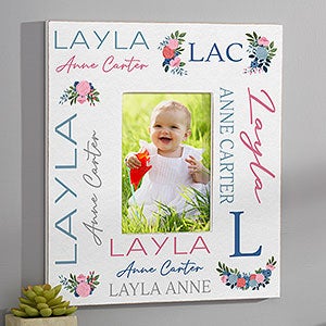 Blooming Baby Girl Personalized 5x7 Wall Frame - Vertical - 31985-WV