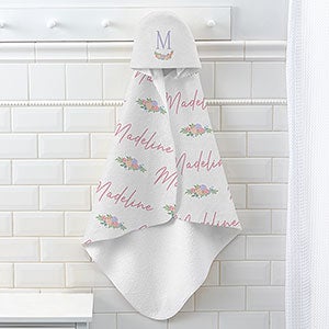 Blooming Baby Girl Personalized Baby Hooded Towel - 31988