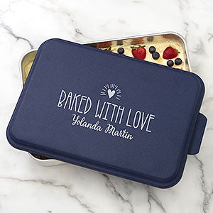 Made With Love Personalized Cake Pan with Navy Lid - 32061-N