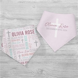 Christening Day For Her Personalized Bandana Bibs- Set of 2 - 32069-BB