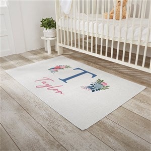 Blooming Baby Girl Personalized Nursery Area Rug- 2.5’ x 4’ - 32071-S