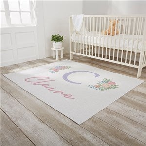 Blooming Baby Girl Personalized Nursery Area Rug-4’ x 5’ - 32071-M