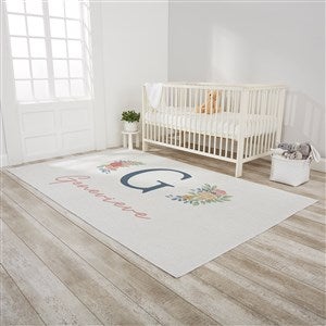 Blooming Baby Girl Personalized Nursery Area Rug- 5’ x 8’ - 32071-O