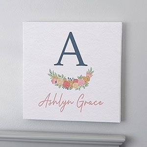 Blooming Baby Name Personalized Canvas Prints - 16