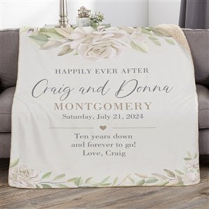 Floral Anniversary Personalized 60x80 Sherpa Blanket - 32115-SL