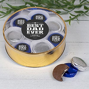 Best Dad Ever X-Large Tin with 16 Chocolate Covered Oreo Cookies- Gold - 32229D-XLG