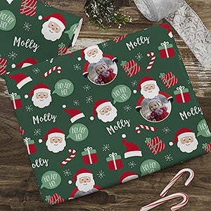 Santa Personalized Photo Wrapping Paper Roll - 6ft Roll - 32313