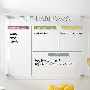 Personalized Clear Acrylic Message Board - Horizontal - 32335-H