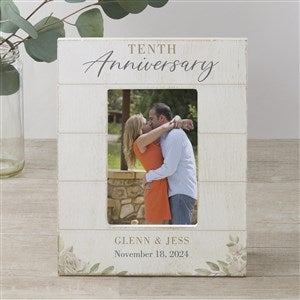 Floral Anniversary Personalized Shiplap Picture Frame-4x6 Vertical - 32350-4x6V