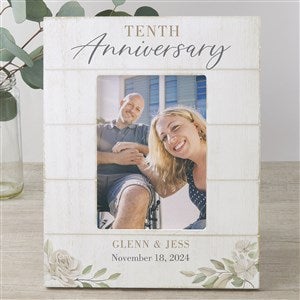 Floral Anniversary Personalized Shiplap Picture Frame-5x7 Vertical - 32350-5x7V