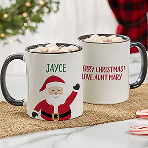 Santa Character Personalized Christmas Mug 11 oz.- Black - 32407-B