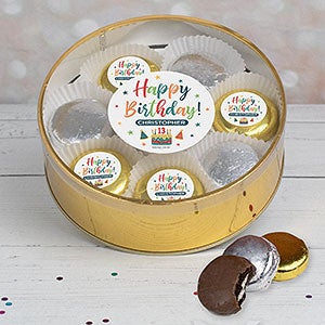 Bold Birthday X-Large Tin with 16 Chocolate Covered Oreo Cookies- Gold - 32449D-XLG