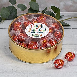 Bold Birthday Personalized Extra Large Lindt Gift Tin-Milk Chocolate - 32450D-XLM