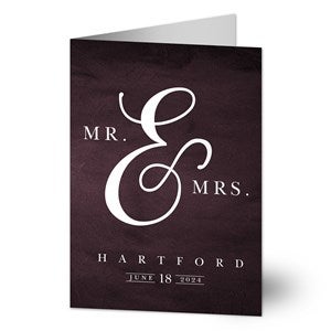 Moody Chic Personalized Wedding Greeting Card- Signature - 32494
