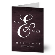 Moody Chic Personalized Wedding Greeting Card- Signature - 32494