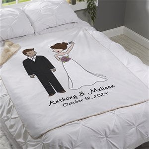Wedding Couple philoSophie's® Personalized 50x60 Sherpa Blanket - 32529-S