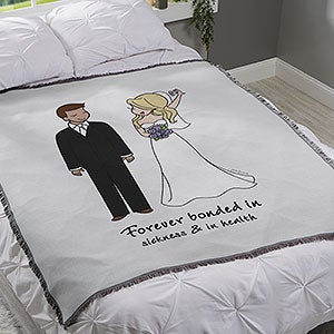 Wedding Couple philoSophie's® Personalized 56x60 Woven Throw - 32529-A