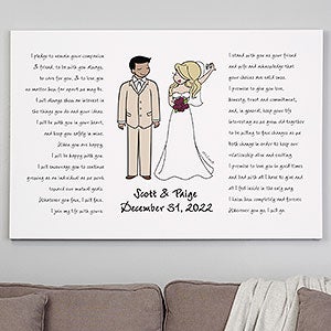 Wedding Vows philoSophie's®  Personalized Canvas Print- 28