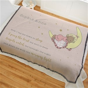 Precious Moments Bedtime Personalized Baby Girl 56x60 Woven Throw Blanket - 32609-A